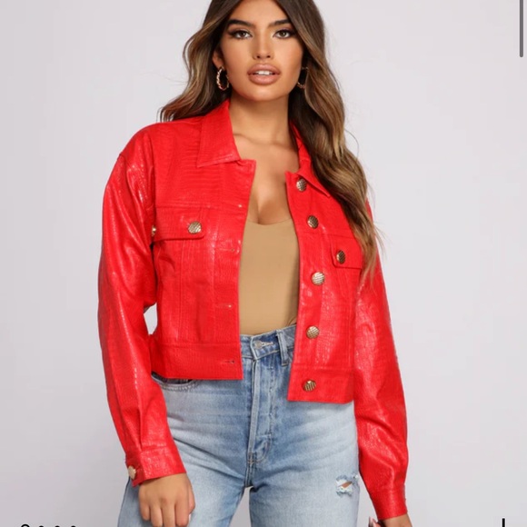 Windsor - Feelin' Bold Croc Embossed Faux Leather Jacket - size Small - Picture 5 of 5